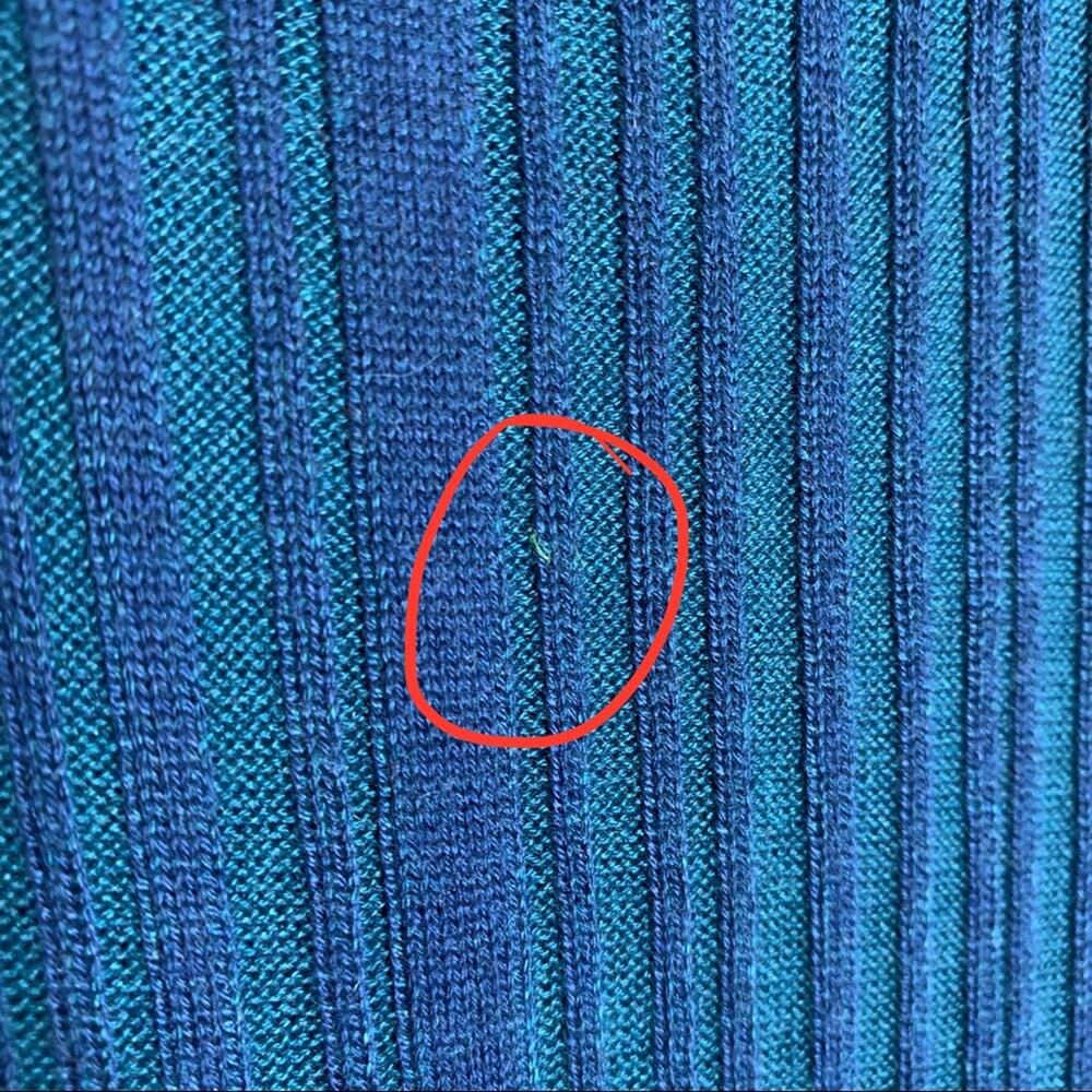 NEW Naadam Silk Cashmere Ribbed Knit Dress (Sz XS) Sleeveless Midi Maxi Blue - Picture 14 of 14